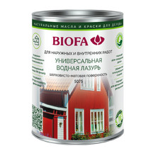 5075 BIOFA Универсальная водная кроющая лазурь для наружных и внутренних работ